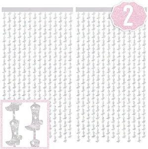 Boots And Booze Party, Boots And Bling Party, Bling Party Decorations, Rodeo Backdrop, Bling Theme, Birthday Photo Booth, Bling Party, Last Rodeo, Foil Curtain