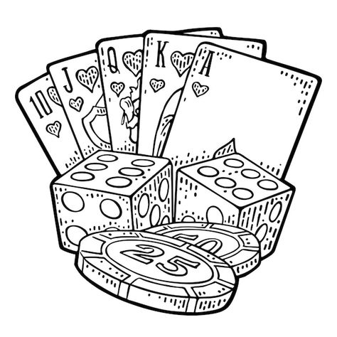 Poker Chips Tattoo, Chip Tattoo, Chest Tattoo Stencils, Casino Tattoo, Desenho Tom E Jerry, Planet Drawing, Tattoo Shading, Men Tattoos Arm Sleeve, Tattoo Outline Drawing