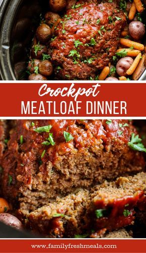 Crockpot Meatloaf Dinner recipe #familyfreshmeals #meatloaf #dinner #crockpot #slowcooker #easyrecipe #kidapproved Easy Crockpot Meatloaf, Dinner Crockpot, Crockpot Meatloaf, Meatloaf Dinner, Slow Cooker Meatloaf, Family Fresh Meals, Crockpot Dishes, Meatloaf Recipe, Crockpot Recipes Slow Cooker