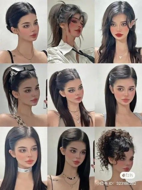 Campus Hairstyles, Sleek Hairstyles Straight Hair, Cute Asian Hairstyles, Sleek Bob Hairstyles, Hair Style Korea, Hair Stylies, Hair Up Styles, Haircuts Straight Hair, Hairdo For Long Hair