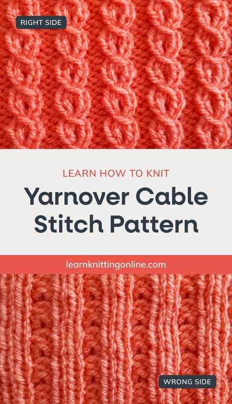 Faux Cable Knit Pattern, Easy Cable Knit Pattern Free, Texture Knit Stitches, Knit Stitch Patterns Cables, Cable Stitch Pattern, Knit Squares, Knit Stitch Patterns Free, Free Crochet Blanket Patterns, Easy Scarf Knitting Patterns