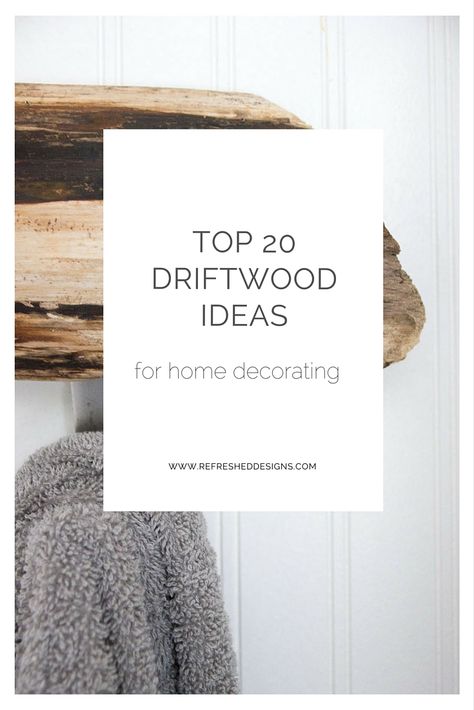 Top 20 DIY Driftwood Ideas — Refreshed Designs Driftwood And Rocks Ideas, Diy Towel Rack Bathroom, Driftwood Bathroom, Diy Towel Rack, Driftwood Shelf, Diy Driftwood, Driftwood Ideas, Towel Rod, Home Simple