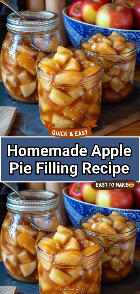 Homemade Apple Pie Filling is super easy to make at home, and perfect to have on hand or stored away in the freezer for whenever you need it. This recipe has a few hidden tricks to get the best apple flavor! Canning Apple Pie Filling, Apple Pie Filling Recipe, Apple Pie Recipe Homemade, Apple Pie Filling Recipes, Homemade Apple Pie Filling, Homemade Apple Pie, Pie Filling Recipes, Easy Apple Pie, Apple Pie Filling