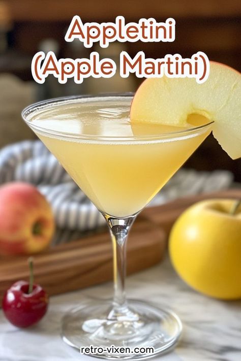 🍏 Shake things up with our Delicious Martini Recipes featuring the Appletini (Apple Martini)! This vibrant and refreshing cocktail combines crisp apple flavors with vodka and a hint of sweet and sour mix, creating a delightful drink that’s perfect for any occasion. With its eye-catching green hue and fruity taste, the Appletini is a fun twist on the classic martini that’s sure to impress your friends. Garnish with a slice of apple for a touch of elegance. Cheers to a fruity and fabulous sip! 🥂✨ #Appletini #CocktailRecipes #Cheers #MartiniRecipes #AppleMartini Apple Martini Recipe Vodka, Green Apple Martini Recipe, Fruity Rum Drinks, Appletini Recipe, Apple Martini Recipe, The Perfect Martini, Martini Recipes Vodka, Perfect Martini, Apple Martini