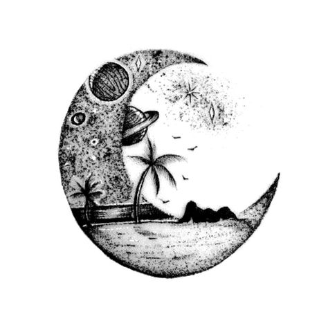 Ocean Moon Tattoo, Palm Tattoo, Circular Tattoo, Sea Tattoo, Band Tattoo Designs, Circle Tattoos, Water Tattoo, Palm Tattoos, Hand Tattoos For Guys