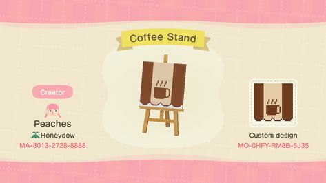 𝔭𝔢𝔞𝔠𝔥𝔢𝔰 on Twitter: "Here is a cute stall design for a cafe area ☆ #AnimalCrossing #ACNH #NintendoSwitch… " Ac Wallpaper, Animal Crossing Cafe, Acnh Japanese, Cafe Area, Stall Design, Ac New Leaf, Animal Crossing Guide, Animal Crossing Qr Codes Clothes, Qr Codes Animal Crossing