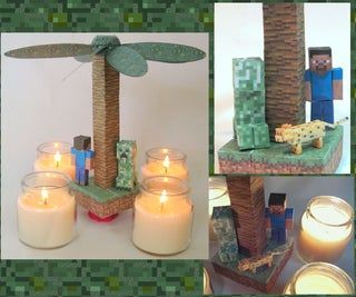 Paper Carousel, Candle Carousel, Minecraft Paper, Christmas Pyramid, Candles Burning, Minecraft Theme, Candle Power, Paper Candle, Library Activities