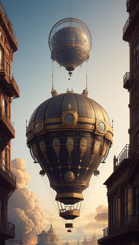 Steampunk Airship Art, Steampunk World Art, Dan Mcpharlin, Steampunk Airplane, Steam Punk City, Steampunk Concept Art, Fantasy Airship, Ville Steampunk, Steampunk Hot Air Balloon