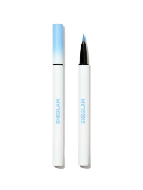 SHEGLAM Color Crush Liquid Eyeliner-Now Streaming 7 Colors Smudge-Proof High Pigment Eyeliner Pencil Sweatproof Long Lasting Easy To Use Blue Eyeliner | SHEIN USA Sheglam Eyeliner, Blue Eye Pencil, Alien Makeup, Eyeliner Color, Makeup Accesories, Blue Eyeliner, Eyeliner Pencil, Fame Dr, Color Crush