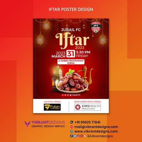 Iftar poster Design for JFC football club, Iftar poster Design with date and time, Iftar poster Design service-vibrantdezigns, graphic design service for iftar Ramzan Iftar Poster Design, Iftar Poster, Soccer Academy, Date And Time, Iftar, Graphic Design Services, Football Club, Service Design, Poster Design