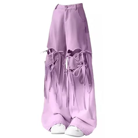 Knee-Heart Gradient Pants | BOOGZEL CLOTHING – Boogzel Clothing Purple Bottoms Outfit, Y2k Fashion Purple, Purple Clothing Aesthetic, Retro Summer Outfits, Indie Aesthetic Outfits, Chiffon Beach Dress, 90s Y2k Fashion, Outfit Pieces, Backless Crop Top