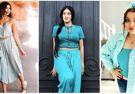 Modern Day Princess Jasmine Outfit, Disneybound Outfits Jasmine, Princess Jasmine Disneybound, Princess Jasmine Inspired Outfit, Aladdin Inspired Outfits, Jasmine Disney Outfit, Jasmine Outfit Ideas, Jasmine Inspired Outfits, Jasmine Disneybound