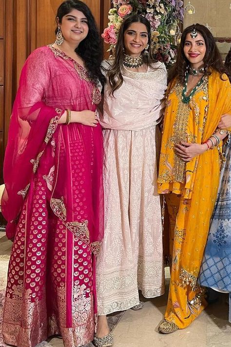 4 elegant anarkalis from Sonam Kapoor Ahuja's closet to invest in for the festive season | VOGUE India Sonam Kapoor Salwar Suits, Sonam Kapoor Suits, Sonam Kapoor Traditional Outfits, Sonam Kapoor Anarkali, Kurti Types, Traditional Wardrobe, Floral Anarkali, Chikankari Anarkali, Blue Anarkali