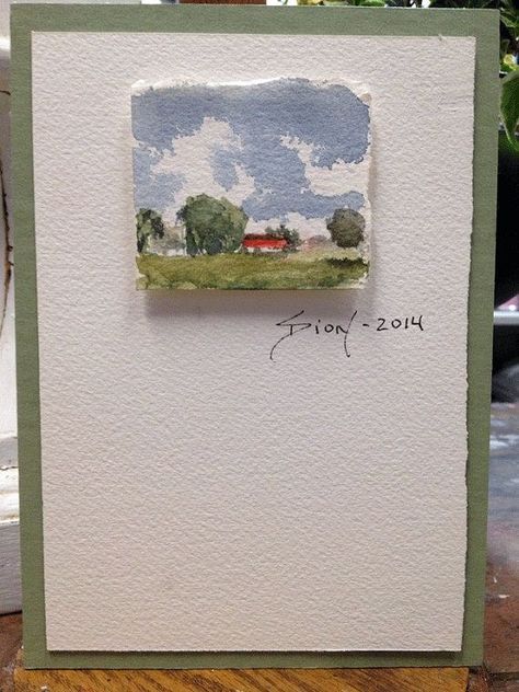 Watercolor Paintings Landscape, Tiny Watercolor Paintings, Tiny Watercolor, Mini Landscape, Tree Tattoos, Miniature Landscape, Paintings Landscape, Watercolour Inspiration, Watercolor Painting Techniques