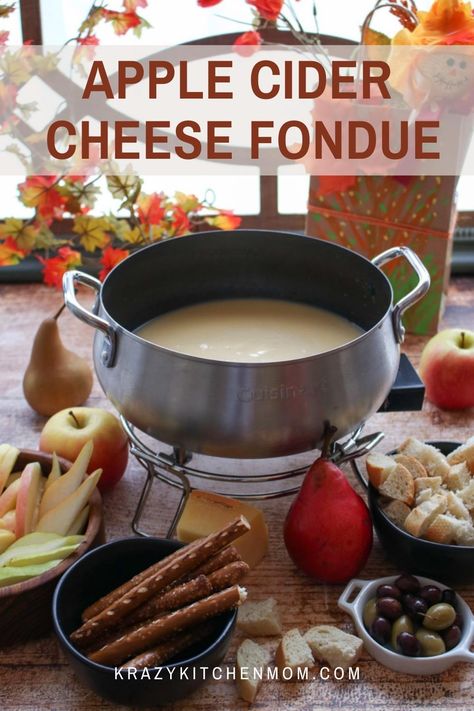 Apple Cider Cheese Fondue Calling all my cheese lovers! This fall-inspired cheese fondue is becoming a family favorite at our house. Serve it with apples, bread, and pretzel sticks for the perfect appetizer. Apple Cider Cheese Fondue, Octoberfest Recipes, Cheese Fountain, Apple Tasting, Cheddar Fondue, Easy Fondue, Fancy Ice Cubes, Fondue Dinner, Sports Snacks