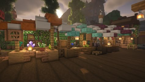 Cute Market Stall, Minecraft Market Stalls, Minecraft Market, Minecraft Shops, Minecraft Kingdom, Minecraft Village, Medieval Market, Minecraft Medieval, Minecraft City