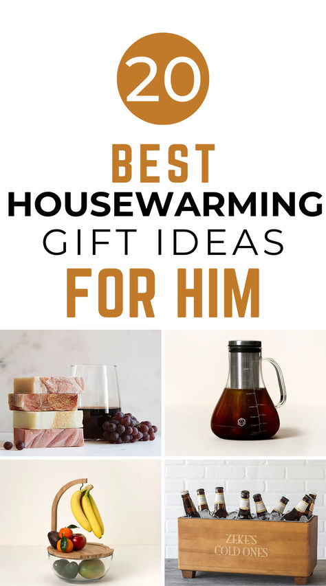 If your friend, boyfriend, or relative is moving into a new house or appartment, discover our selection of top housewarming gifts for guys. From useful gifts to funny ones, you're sure to find the perfect housewarming gift for him. Housewarming Gift Ideas For Men, Best Housewarming Gift Ideas, First Apartment Gift, Housewarming Gifts For Men, Gift Ideas For Guys, Gifts For Young Men, Moving Into A New House, Funny Housewarming Gift, New Apartment Gift