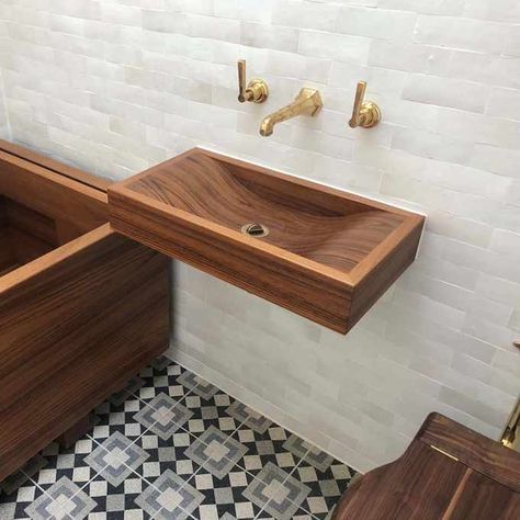 Handmade Teak Basins | Wooden Basins | Bespoke & Luxury Wood Basins Wooden Bathroom Accessories, Wooden Sink, Centre Table Design, Wood Bathtub, Compact Furniture, Wood Sink, Home Decor Shelves, How To Waterproof Wood, Basin Design