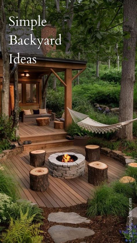 Want to transform your backyard with minimal effort? Discover backyard ideas that are simple to implement and create a beautiful outdoor space! Our guide offers easy tips for adding garden lighting, setting up cozy seating areas, and creating DIY fire pits. Learn how to use container plants, build simple pathways, and incorporate water features to enhance your backyard. With these straightforward ideas, you can make a big impact without the hassle. Ready to get started? Click the link above to explore our simple backyard ideas and start transforming your outdoor space today! Woodsy Backyard Ideas, Woods Backyard Ideas, Simple Backyard Ideas, Backyard Water Features, Beautiful Garden Ideas, Colorful Flower Beds, Simple Backyard, Affordable Backyard Ideas, Outdoor Cooking Spaces