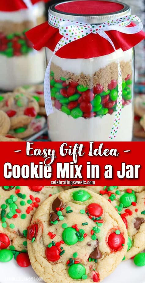 Jar Cookie Recipes, Cookie In A Jar, Mason Jar Cookie Recipes, Jar Food Gifts, Mason Jar Gifts Recipes, Mason Jar Mixes, Mason Jar Cookies Mix, Cookie Jar Gifts, Mason Jar Cookie