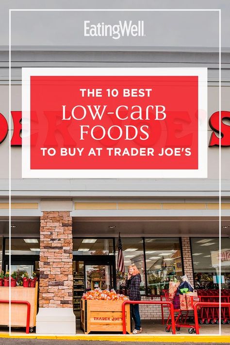 Here are 10 breakfast, lunch and dinner staples you can snag at Trader Joe's for filling, low-carb, quick-fix meals. No matter what eating plan you're following, these foods with 15 grams or fewer carbs per serving will fuel you through even the busiest days. #healthyeating #healthylifestyle #healthyrecipes #healthyfoods #healthyrecipes Low Carb Trader Joes Recipes, Trader Joe’s Low Carb, Low Calorie Trader Joes Recipes, Low Carb Trader Joes, Carb Free Snacks, Dinner Staples, High Protein Low Carb Breakfast, Trader Joes Snacks, Carb Quick