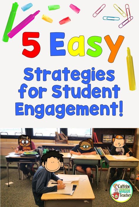 Pin for later! 5 Quick & Easy Strategies for Student Engagement - easy steps to use today to improve student performance, test scores, and listening! Ideas, tips, and strategies to engage students in learning, even your most distractible students. Student Engagement Strategies, Classroom Engagement, Best Year Ever, Classroom Strategies, Engagement Strategies, Teaching Techniques, Primary Teaching, Secondary Math, 3rd Grade Classroom