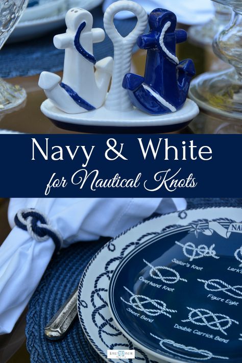 Diy Centrepieces, Sailors Knot, Nautical Table, Summer Tablescapes, Modern Plates, Anchor Decor, Nautical Knots, Beach Table, Sailor Knots