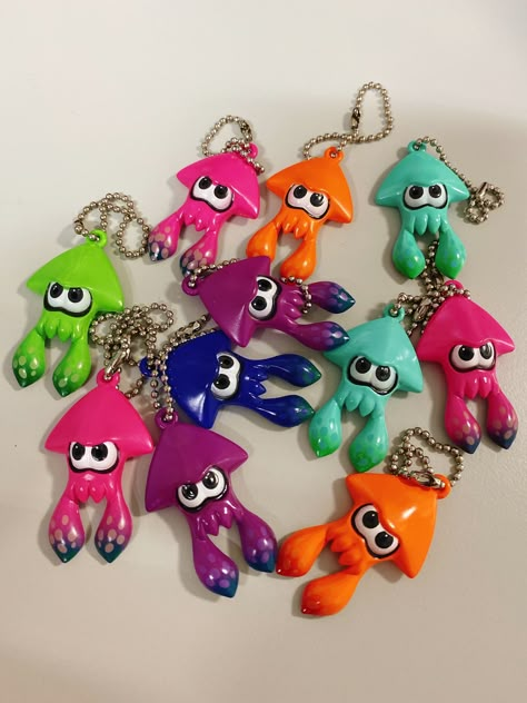 Splatoon Toys, Splatoon Merch, Splatoon Squid, Salmon Run, Splatoon, Key Chains, Keychains, Nintendo, Toys