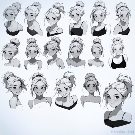 Female Facial Expressions Reference, Cartooning People, Superhero Sketches, Disney Art Style, Bd Art, Drawing Hair Tutorial, Drawing Cartoon Faces, Drawing Examples, Drawing Expressions