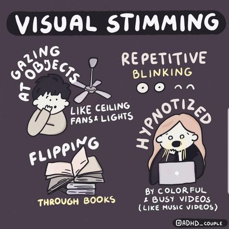 Types Of Stimming, Neurotypical Vs Neurodivergent, Stimming Art, Visual Stimming, Neurodivergent Things, Asd Spectrum, Mental Health Facts, Mental Disorders, Spectrum Disorder