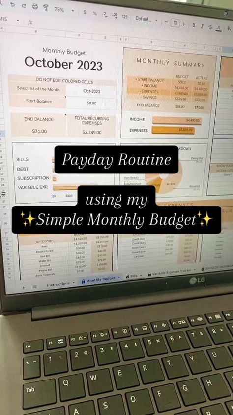 Payday routine using my Simple Monthly Budget template undatedplanner #bestdigitalplannerforipad #gratitudeplanner🎭 Payday Routine, Monthly Financial Planner, 2024 Budget, Monthly Budget Excel, Budget Spreadsheets, Life Admin, Free Planner Printables, Financial Budget Planner, Learning Websites For Kids