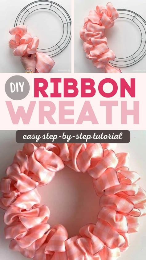 Make an easy and beautiful ribbon wreath with simple step by step instructions. It's the perfect DIY wreath project for any skill level! Ribbon wreaths (similar to deco mesh wreaths or burlap wreaths) are a fun way to make holiday wreaths in pretty much any color combination imaginable. Click to get started. Easy Deco Mesh Wreaths Tutorials, Pink Ribbon Wreath Diy, 8 Inch Dollar Tree Wreath Form Ideas, Diy Welcome Wreath, Diy Wreaths For Front Door Easy Cheap, Infinity Wreath Ideas, Baby Girl Wreath Ideas, Spring Deco Mesh Wreaths Diy, How To Make A Mesh Wreath