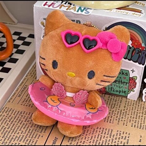 Hawaiian Hello Kitty, Cat Dolls, Cartoon Backpack, Mini Mochila, Kitty Plush, Swim Ring, Hello Kitty Party, Children Gifts, Lovely Cat