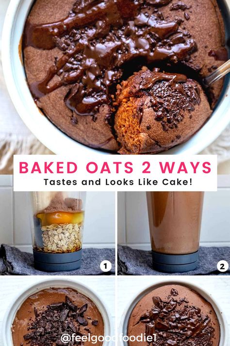 When I saw #BakedOats trending on TikTok, I thought how wonderful, I have tons of baked oatmeal recipes to share! But this isn’t your average baked oatmeal. This is baked oats that looks and tastes like cake. And it’s all done in a blender for a fine and airy texture! Here you’ll find a vanilla and chocolate version! Baked Oats Tiktok, Oat Cake Recipes, Oatmeal Cake, Baked Oatmeal Recipes, Lost 100 Pounds, Oat Cakes, Mug Recipes, Baked Oats, Tiktok Viral