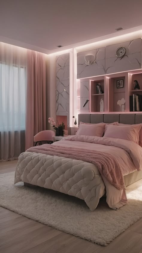 Discover dreamy girly room ideas for teens women cute small kids and pink enthusiasts This blog post explores various pink-themed room decor for teens pink-loving kids and anyone seeking a simple aesthetic dark purple or blue color scheme Elevate your space with these inspiring girly room dcor ideas Pink Small Room Ideas, Girly Small Room Ideas, Girls Bedroom Ideas Teenagers Aesthetic, Girly Room Color Ideas, Aesthetic Bedroom Small Room, Girly Pink Bedroom Modern, Dark Pink Room Aesthetic, Serene Room, Teen Room Color Schemes