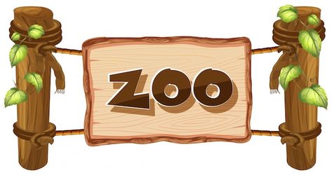 Vector zoo sign on white | Premium Vector #Freepik #vector #wood-border #board #wooden-board #wood-sign Zoo Sign, Easter Backgrounds, Blank Sign, Cute Tigers, Cute Monkey, Frame Template, Retro Cartoons, Saved Pins, Cartoon Images