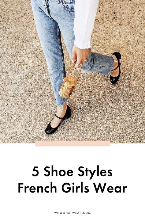 From espadrilles to Mary Janes—these are the shoe styles you need to look French-girl chic. French Style Shoes, Preppy Jeans, Mary Jane Shoes Outfit, French Shoes, Mode Shoes, Lifestyle Images, French Lifestyle, French Women Style, French Girl Chic