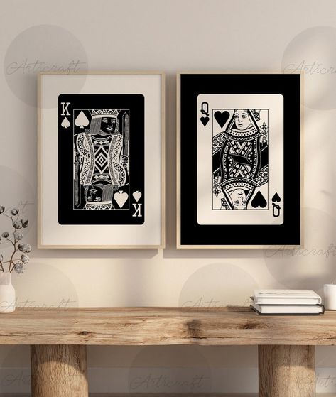 King And Queen Decor, Navy Blue Art Prints, 3 Art Prints On Wall, Trendy Wall Decor Living Room, King And Queen Card Art, Navy Wall Decor Living Room, Navy And Blue Bedroom, Blue And Navy Bedroom, Print Sets Wall Art