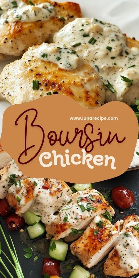 Indulge in creamy, flavorful goodness with this Creamy Boursin Chicken Recipe! Perfect for an easy weeknight dinner or a special occasion, this dish features tender chicken breasts smothered in a rich Boursin cheese sauce. It's simple to make but delivers gourmet-level taste! 🧀🍗 Save this pin to make your next dinner a hit with family and friends! #BoursinChicken #EasyDinner #ChickenRecipes #CreamyChicken #GourmetAtHome #WeeknightDinners Chicken Boursin Recipe, Boursin Cheese Sauce, Chicken With Shallots, Cheese Recipes Dinner, Boursin Chicken, Boursin Cheese Recipes, Boursin Recipes, Chicken And Cheese Recipes, Chicken Dishes Easy