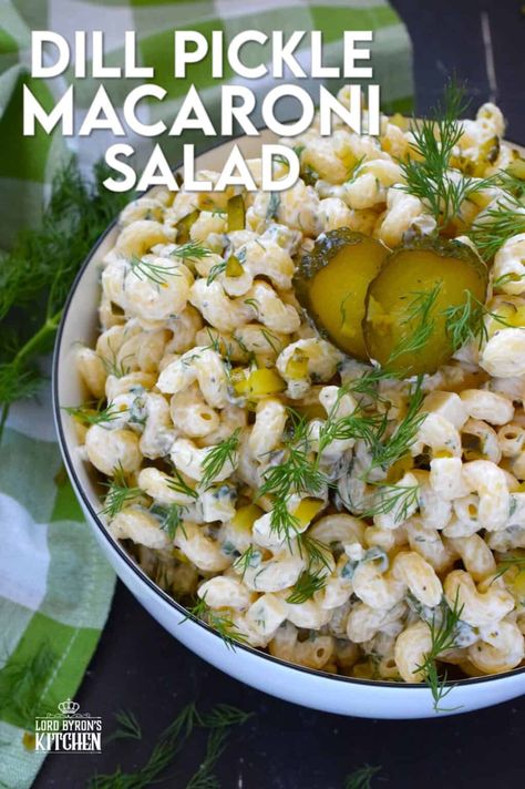 If it's going to be called a Dill Pickle Macaroni Salad, then it must be packed with lots of dill pickle flavour. That means combining the taste of fresh chopped dill with chopped dill pickles and a splash of dill pickle juice. This salad is so drunk will dilly flavour it will make your lips pucker! #dill #pickles #macaroni #pasta #salad Pickle Macaroni Salad, Fresh Dill Recipes, Pickle Salad, Dill Pickle Juice, Picnic Salad, Dill Pickle Pasta Salad, Delicious Healthy Meals, Dill Recipes, Cold Salads