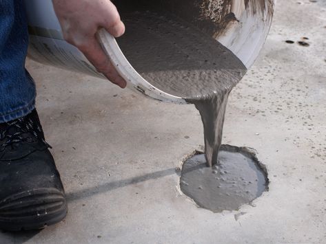 Kitchen Concrete Floor, Concrete Floor Repair, Concrete Cracks, Repair Cracked Concrete, Large Yard Landscaping, Concrete Polishing, Broken Concrete, Concrete Garage, Concrete Repair