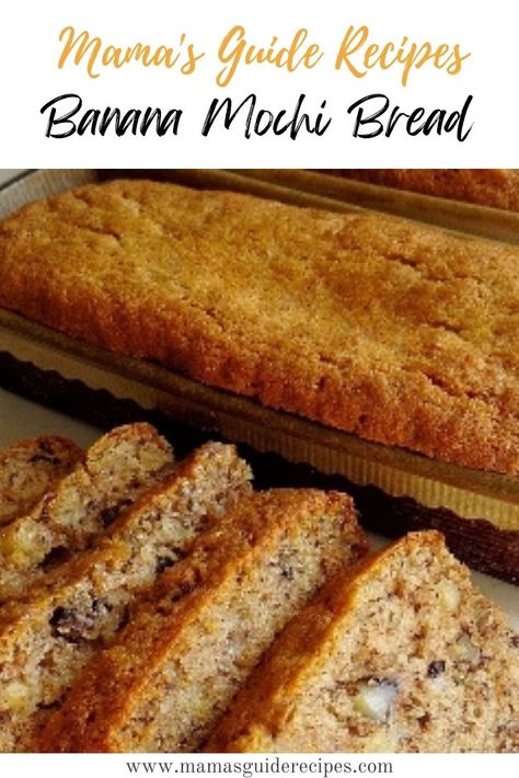 Mochi Banana Bread, Banana Mochi Bread Recipe, Mochi Banana Bread Recipe, Banana Mochi, Mochiko Recipes, Mochiko Flour Recipes, Mochi Bread, Banana Mochi Recipe, Maui Banana Bread Recipe