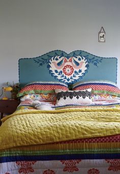 Painted Headboard, Folk Design, Diy Headboards, Scandinavian Folk Art, Still Life Photographers, Deco Boheme, Magical Places, My Dream Home, Bedroom Inspirations