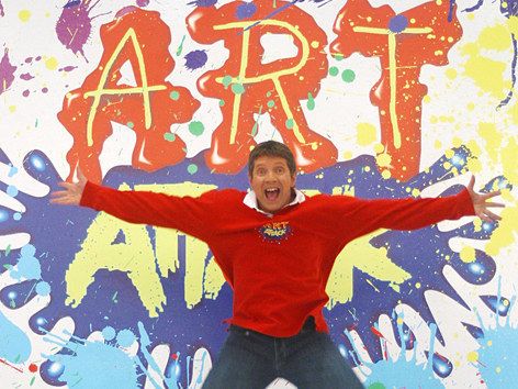 Art Attack. | 44 TV Shows That Defined Every British Person's Childhood Late 2000s Nostalgia, Giant Human, 90s Uk, Playing The Drums, Head Profile, Born In 1983, Uk Tv Shows, Eating Popcorn, Tv Nostalgia