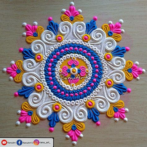 #RanuArt #festivalrangoli #rangoli #rangolidesign #diwalirangoli #latestrangoli Rangoli Easy Simple, Easy And Beautiful Rangoli, Traditional Rangoli, Easy Rangoli Designs Videos, Very Easy Rangoli Designs, Rangoli Easy, Rangoli Designs Photos, Rangoli Designs Simple Diwali, Simple Kolam