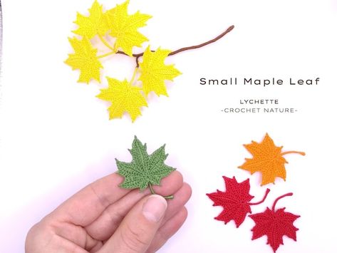 Crochet Pattern for Small Maple Leaf - KnitHacker Small Leaf Crochet, Small Leaf Crochet Pattern, Autumn Leaf Crochet, Maple Leaf Crochet Pattern, Crochet Maple Leaf, Leaf Crochet, Quick Crochet Projects, Crochet Hack, Autumn Ideas