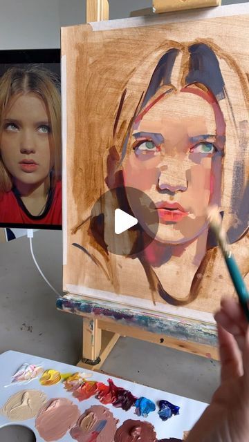 Jane French on Instagram: "Timelapse of my portrait of ‘Marija’ painted yesterday! Total painting time was around 90mins. See previous post for ‘finished’ portrait.
:
Started with a ground of burnt umber acrylic on oil paper. Sketched using burnt umber oil paint. Left it unfinished on purpose 😉
30cm x 35cm.
:

#oilportrait #timelapse #100under100 #sketchy #study #portraitstudy #paintingreel #portraitreel #paintingprocess #oilportraitpainting #oilportraiture" Oil Paper, Portraiture Painting, Burnt Umber, Oil Portrait, Painting Process, Self Portrait, Portrait Painting, Oil Painting, Paint