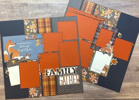 Fall Scrapbook Pages, Kiwi Lane Layouts, 2 Page Scrapbooking Layouts, Simple Scrapbooking Layouts, Thanksgiving Scrapbook Layouts, Fall Layout, Fall Scrapbook Layouts, Page Scrapbooking, Scrapbook Design Layout