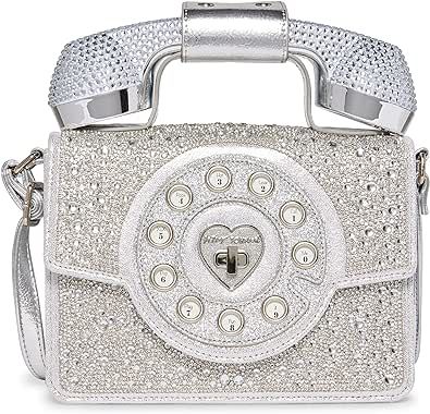 Betsey Johnson Million Stars Phone Bag, Silver Silver Handbags, Million Stars, Bling Bags, Retro Phone, Women's Bags By Shape, Unique Purses, Bag Silver, Wearable Tech, Novelty Bags