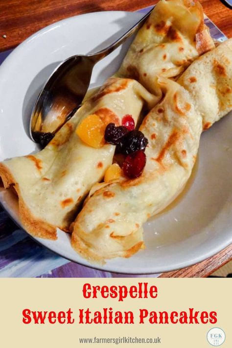 Italian Pancakes, Crespelle Recipe, Light Pancakes, Salad Filling, Syrup Pancakes, Pancakes Crepes, Breakfast Pancakes Recipe, Sweet Pancakes, Breakfast Boards